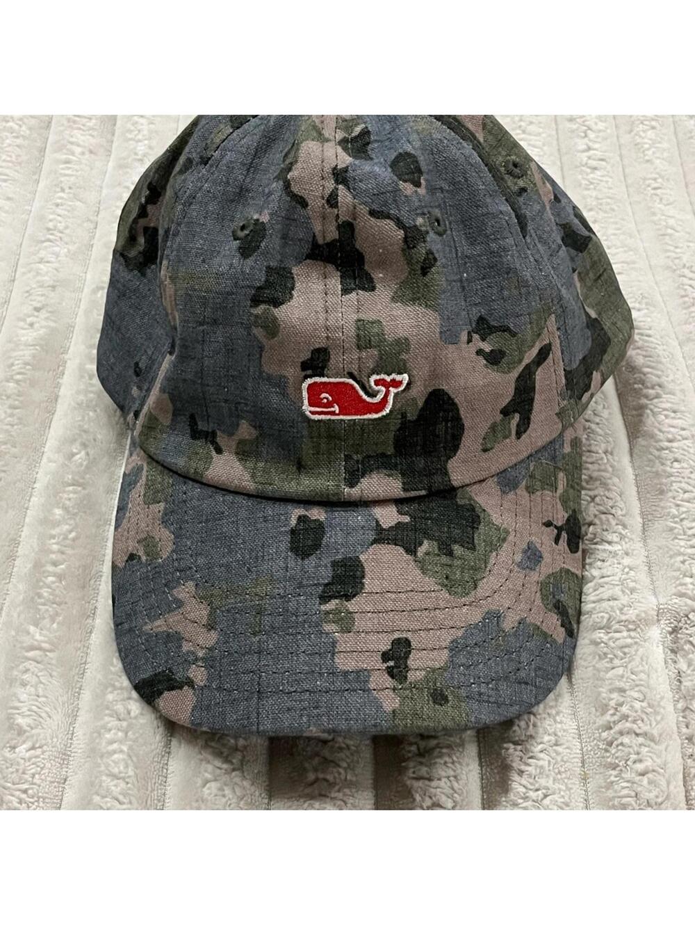 Vineyard Vines Camouflage Trucker Cap with Red Embroidery